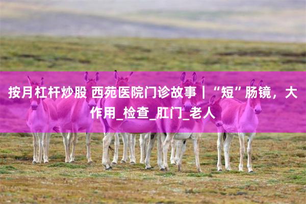 按月杠杆炒股 西苑医院门诊故事｜“短”肠镜，大作用_检查_肛门_老人