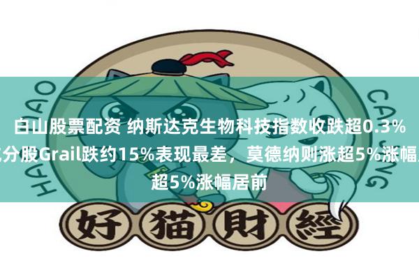 白山股票配资 纳斯达克生物科技指数收跌超0.3%，成分股Grail跌约15%表现最差，莫德纳则涨超5%涨幅居前