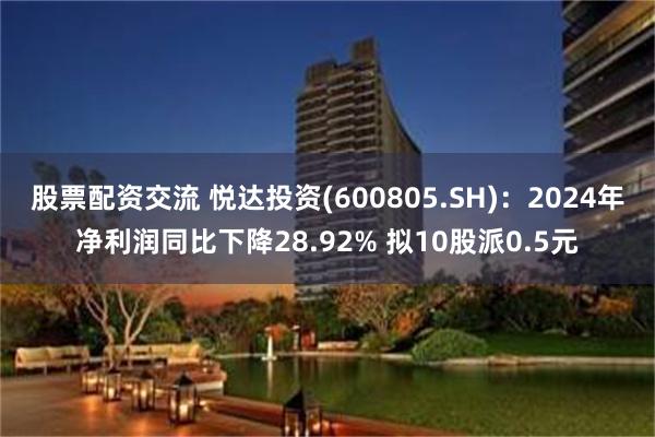 股票配资交流 悦达投资(600805.SH)：2024年净利润同比下降28.92% 拟10股派0.5元