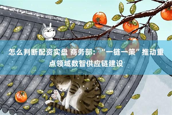 怎么判断配资实盘 商务部：“一链一策”推动重点领域数智供应链建设